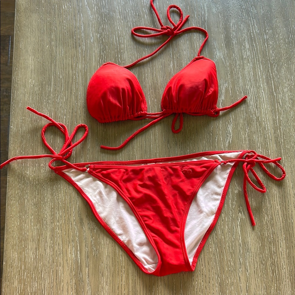 Abercrombie red string bikini